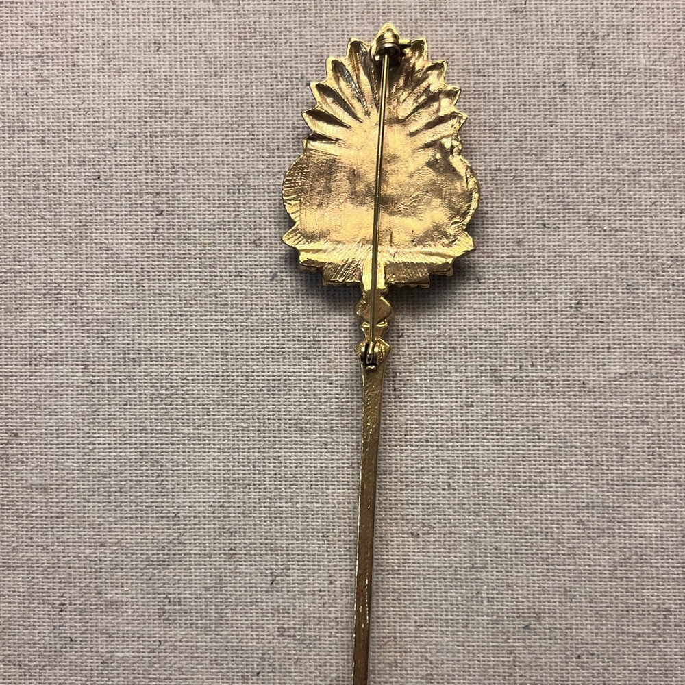 ✨ Unique Vintage Gold & Green Brooch - Picture 6 of 7